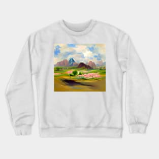 Spring Mountain Landscape Crewneck Sweatshirt